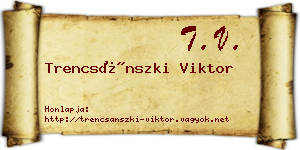Trencsánszki Viktor névjegykártya